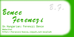 bence ferenczi business card